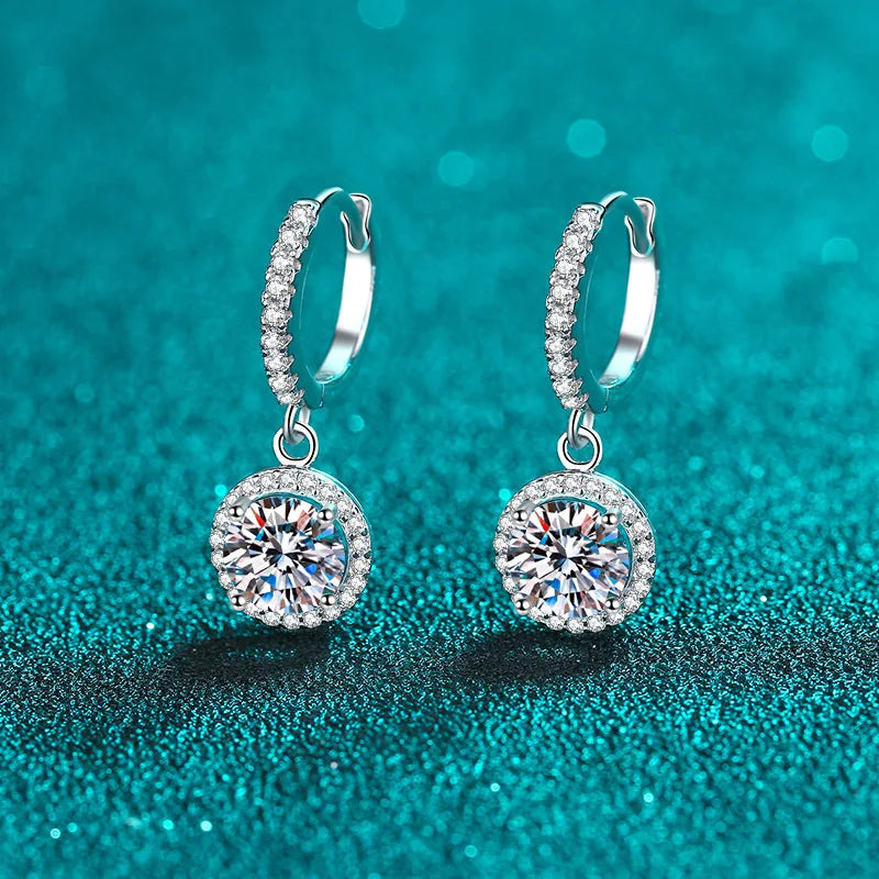 18K WHITE GOLD PLATED VVS1 DIAMOND MOISSANITE - BLISS EARRINGS