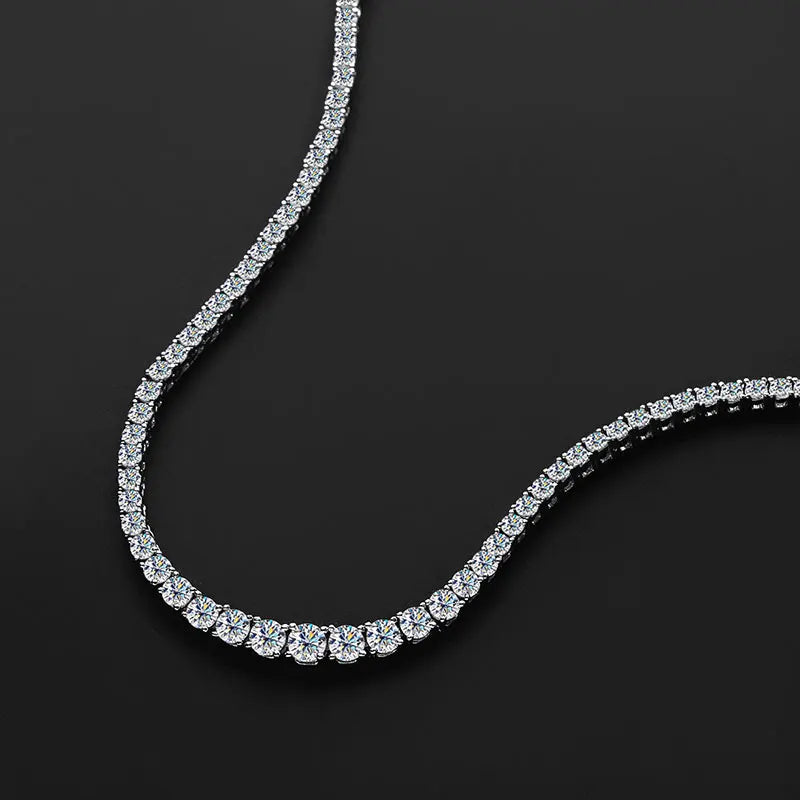 18K WHITE GOLD PLATED VVS1 DIAMOND MOISSANITE - RIVIERA NECKLACE