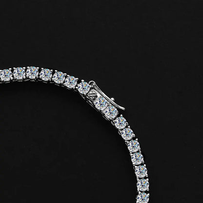 18K WHITE GOLD PLATED VVS1 DIAMOND MOISSANITE - RIVIERA NECKLACE