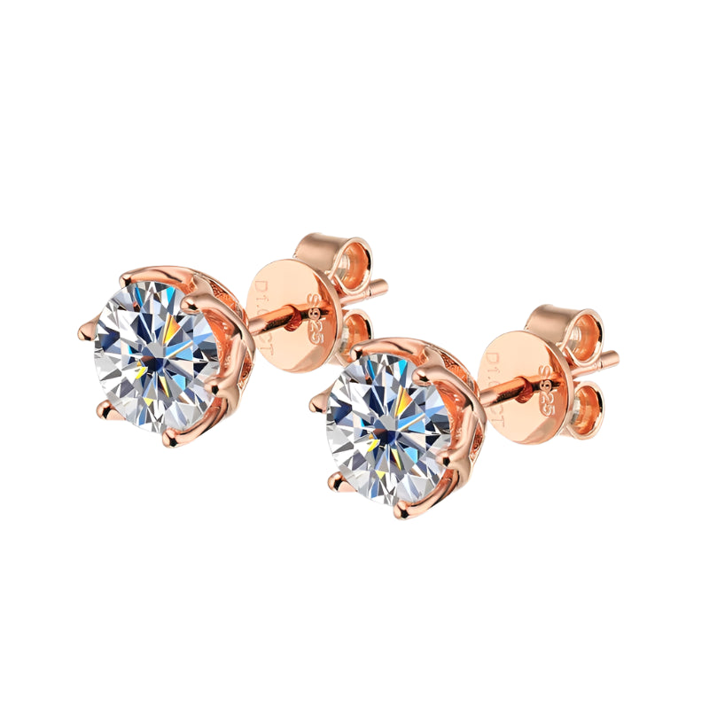 18K ROSE GOLD PLATED VVS1 DIAMOND MOISSANITE- INFINITE SPARK EARRINGS