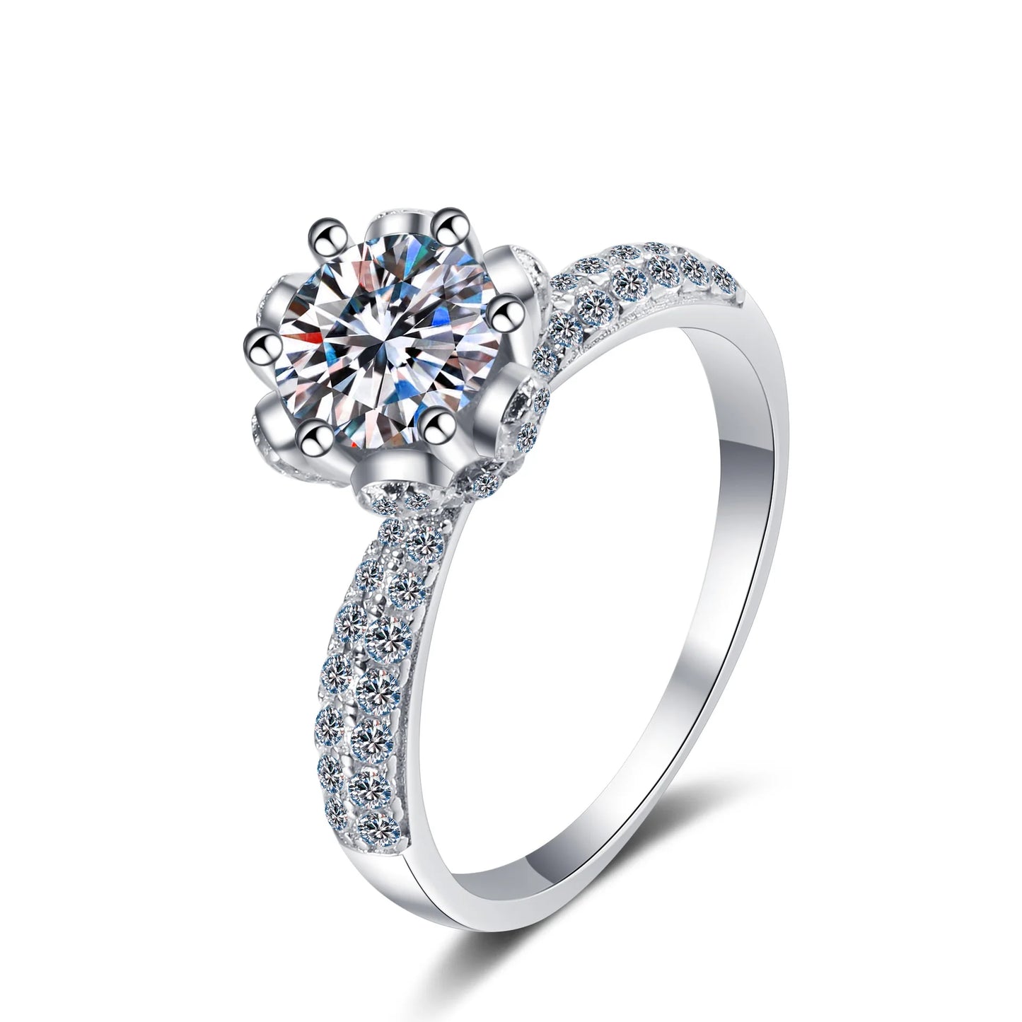 18K WHITE GOLD PLATED VVS1 DIAMOND MOISSANITE - FOREVER YOURS RING