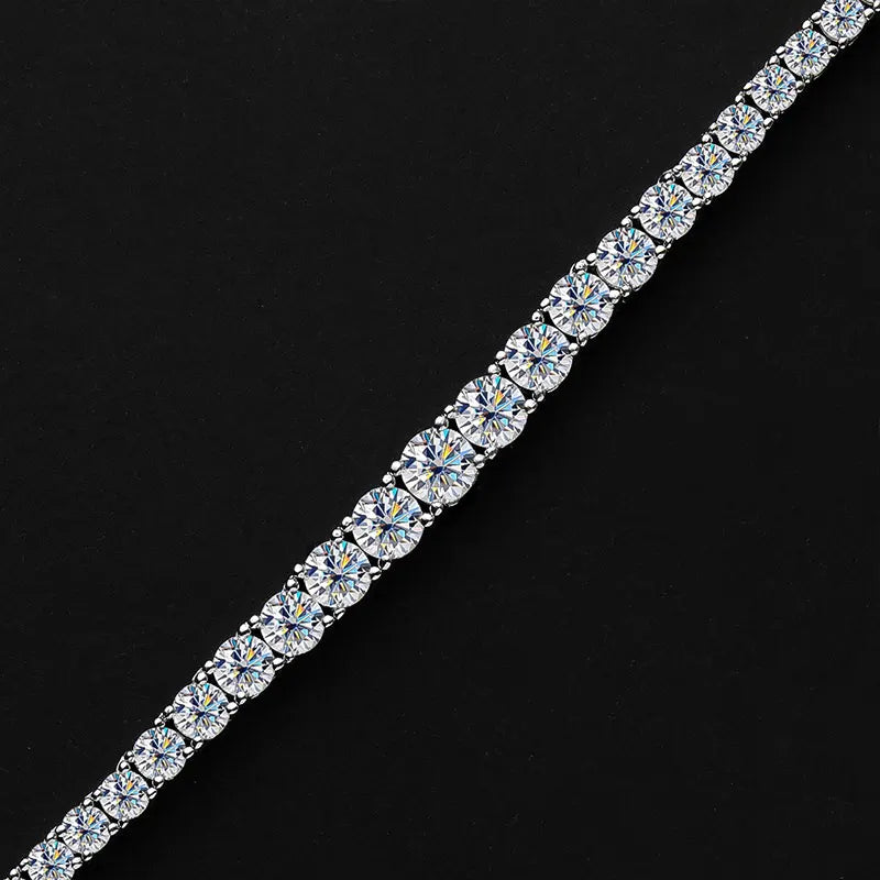 18K WHITE GOLD PLATED VVS1 DIAMOND MOISSANITE - RIVIERA NECKLACE