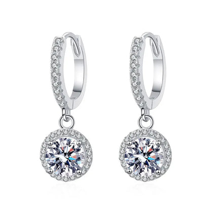 18K WHITE GOLD PLATED VVS1 DIAMOND MOISSANITE - BLISS EARRINGS