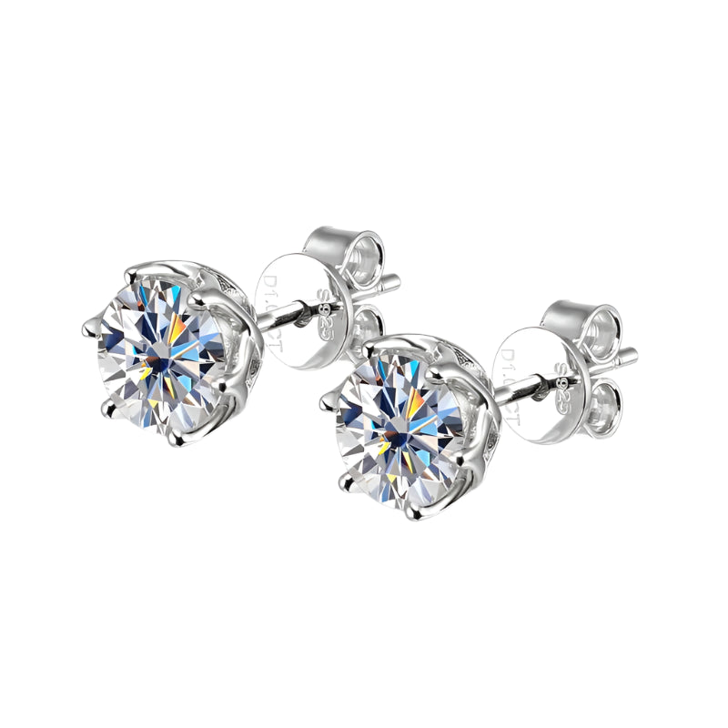 18K WHITE GOLD PLATED VVS1 DIAMOND MOISSANITE - INFINITY SPARK EARRINGS