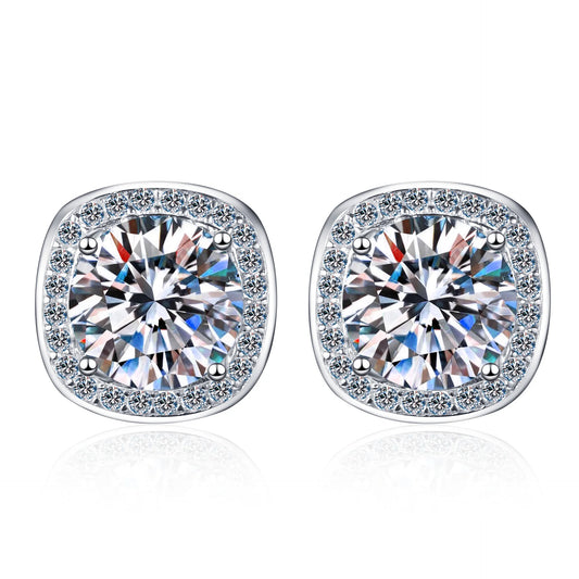 18K WHITE GOLD PLATED 1CT VVS1 DIAMOND MOISSANITE - ZODIAC EARRINGS