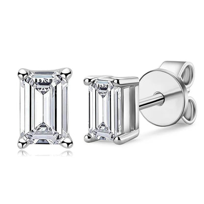 18K WHITE GOLD PLATED VVS1 DIAMOND MOISSANITE - CUBIC EARRINGS