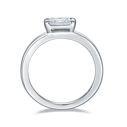 18K WHITE GOLD PLATED VVS1 DIAMOND MOISSANITE - SOLITAIRE RING