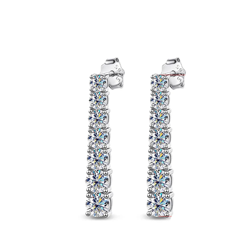 18K WHITE GOLD PLATED VVS1 DIAMOND MOISSANITE - 2.82 OPULENT EARRINGS