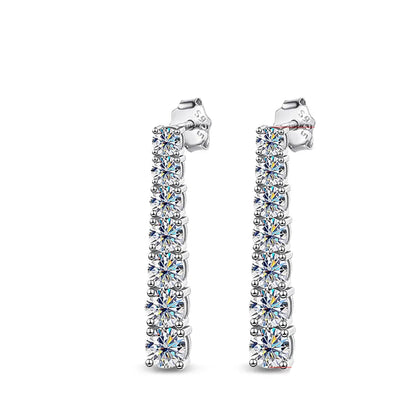 18K WHITE GOLD PLATED VVS1 DIAMOND MOISSANITE - 2.82 OPULENT EARRINGS