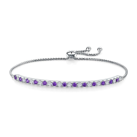 SILVER FINE - AMETHYST BRACELET