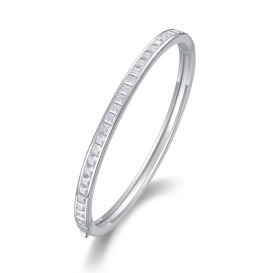 18K WHITE GOLD PLATED VVS1 DIAMOND MOISSANITE - ORBIT BRACELET