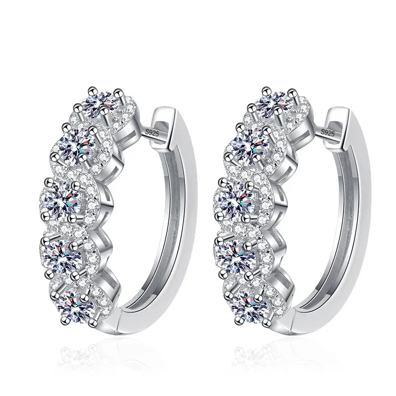 18K WHITE GOLD PLATED VVS1 DIAMOND MOISSANITE - PRISM EARRINGS