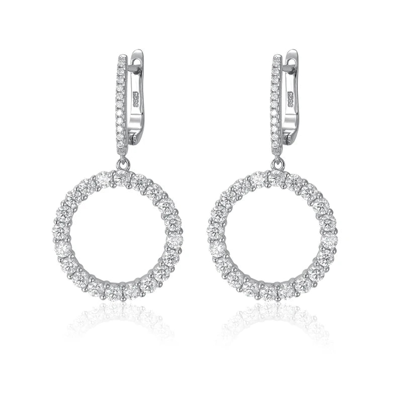 18K WHITE GOLD PLATED VVS1 DIAMOND MOISSANITE - PEAR EARRINGS