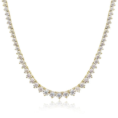 18K WHITE GOLD PLATED VVS1 DIAMOND MOISSANITE - DENT RIVIERA NECKLACE