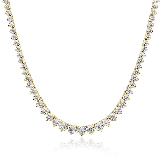 18K GOLD PLATED VVS1 DIAMOND MOISSANITE - DENT REVIERA NECKLACE