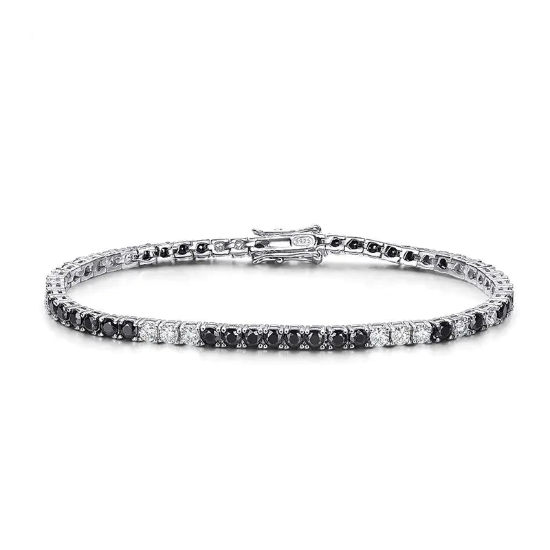 18K WHITE GOLD RIVIEIRA VVS1 DIAMOND MOISSANITE - CHESS BRACELET