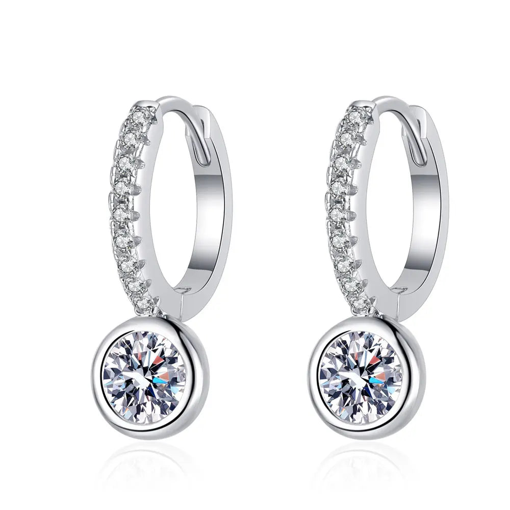 18K WHITE GOLD PLATED VVS1 DIAMOND MOISSANITE - SOFT GLOW EARRINGS