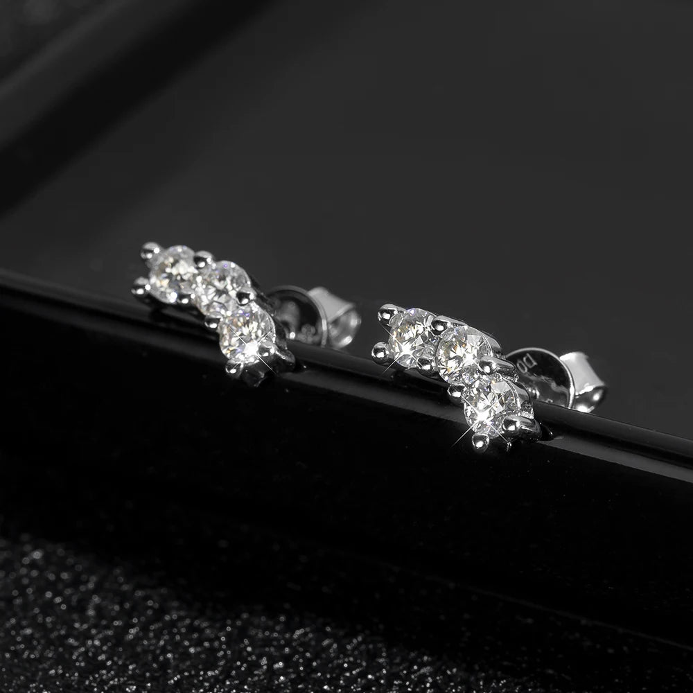 18K WHITE GOLD PLATED VVS1 DIAMOND MOISSANITE - TREASURE EARRINGS