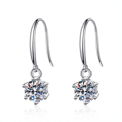 18K WHITE GOLD PLATED VVS1 DIAMOND MOISSANITE - SOLITAIRE LUXE EARRINGS