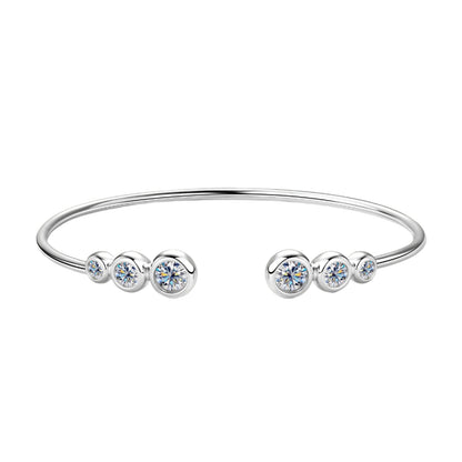 18K GOLD VVS1 DIAMOND MOISSANITE - OPEN BUBBLE BRACELET