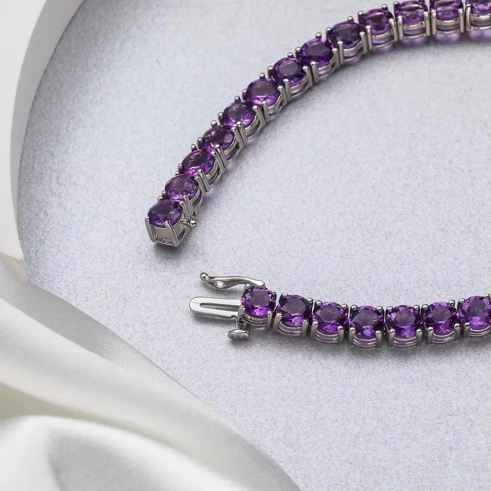 NATURAL ROUND AMETHYST RIVIERA - ENCHANTED BRACELET