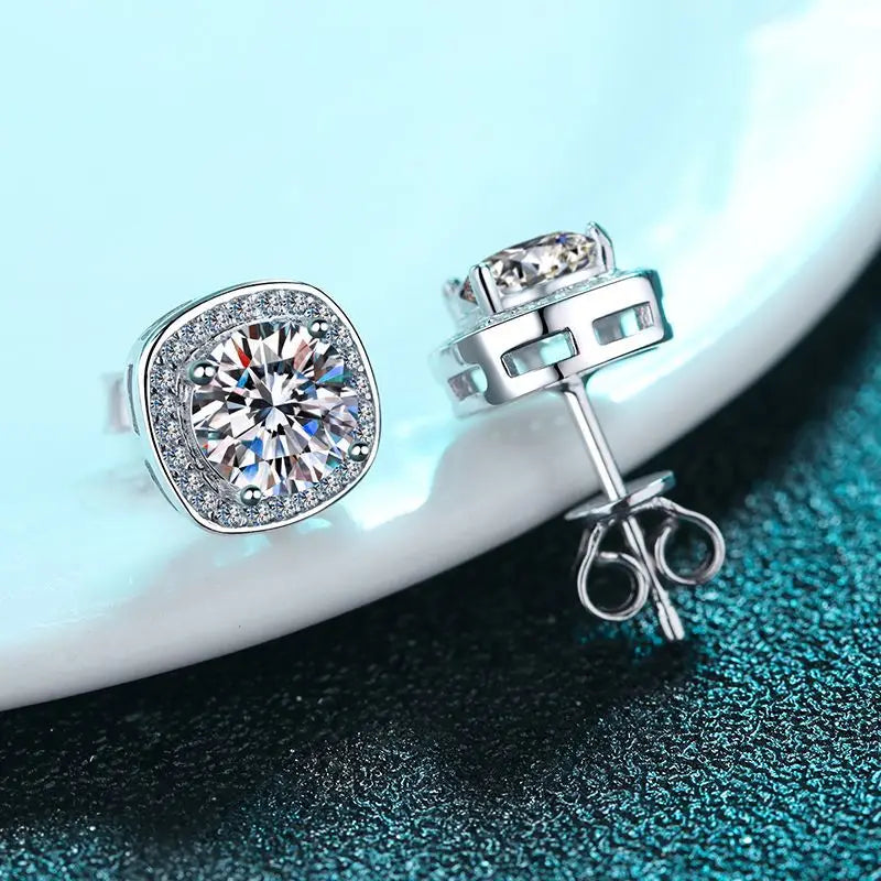 18K WHITE GOLD PLATED 1CT VVS1 DIAMOND MOISSANITE - ZODIAC EARRINGS