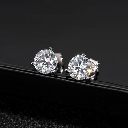 18K WHITE GOLD PLATED VVS1 DIAMOND MOISSANITE - DIAMOND EARRINGS