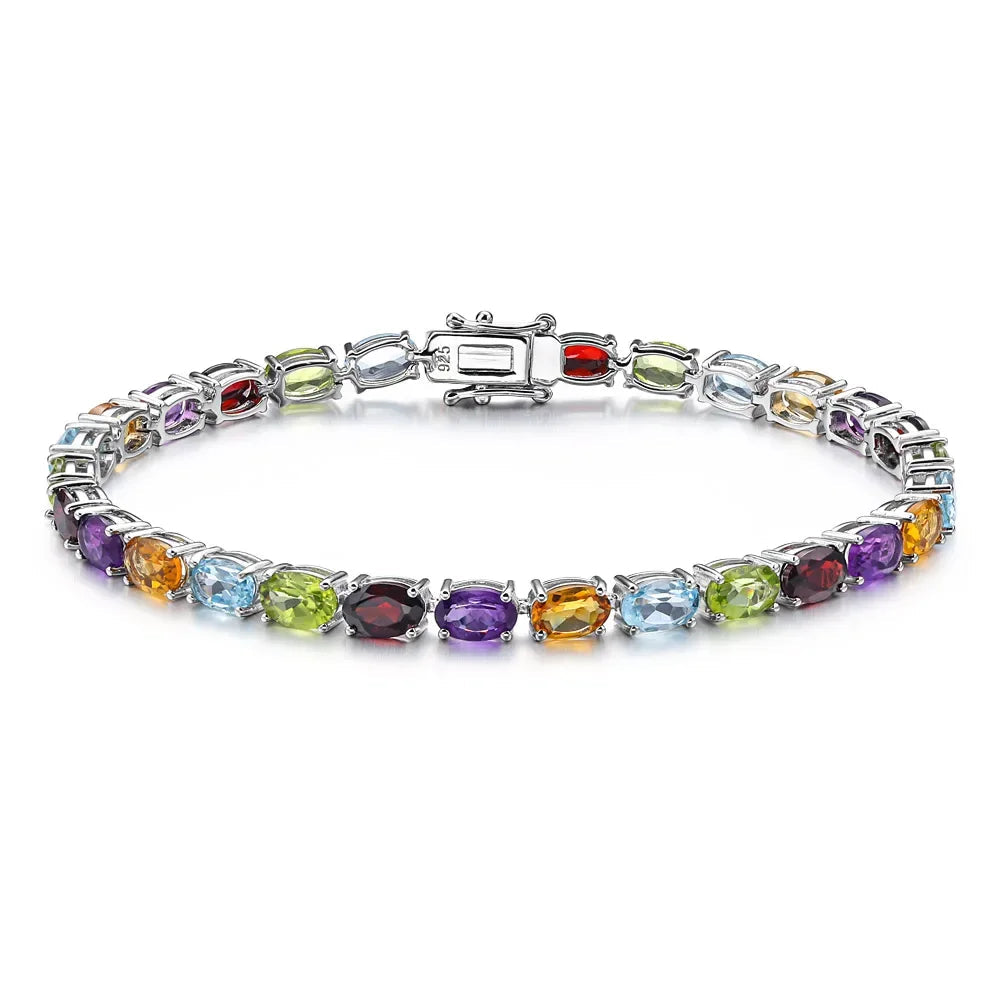 NATURAL GEMSTONE COLOURFUL RIVIERA - GALAXY BRACELET