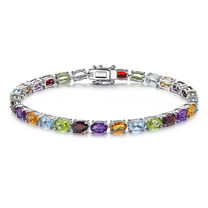 NATURAL GEMSTONE COLOURFUL RIVIERA - GALAXY BRACELET