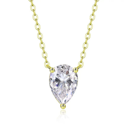 18K YELLOW GOLD PLATED VVS1 DIAMOND MOISSANITE - 2CT MARQUISE NECKLACE