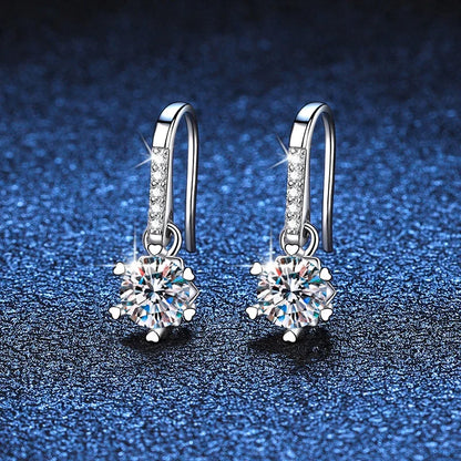 18K WHITE GOLD PLATED VVS1 DIAMOND MOISSANITE - WHISPERING EARRINGS