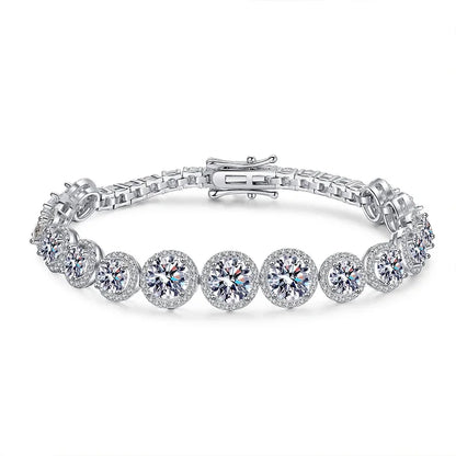 18K WHITE GOLD PLATED VVS1 DIAMOND MOISSANITE - REGAL GRACE BRACELET