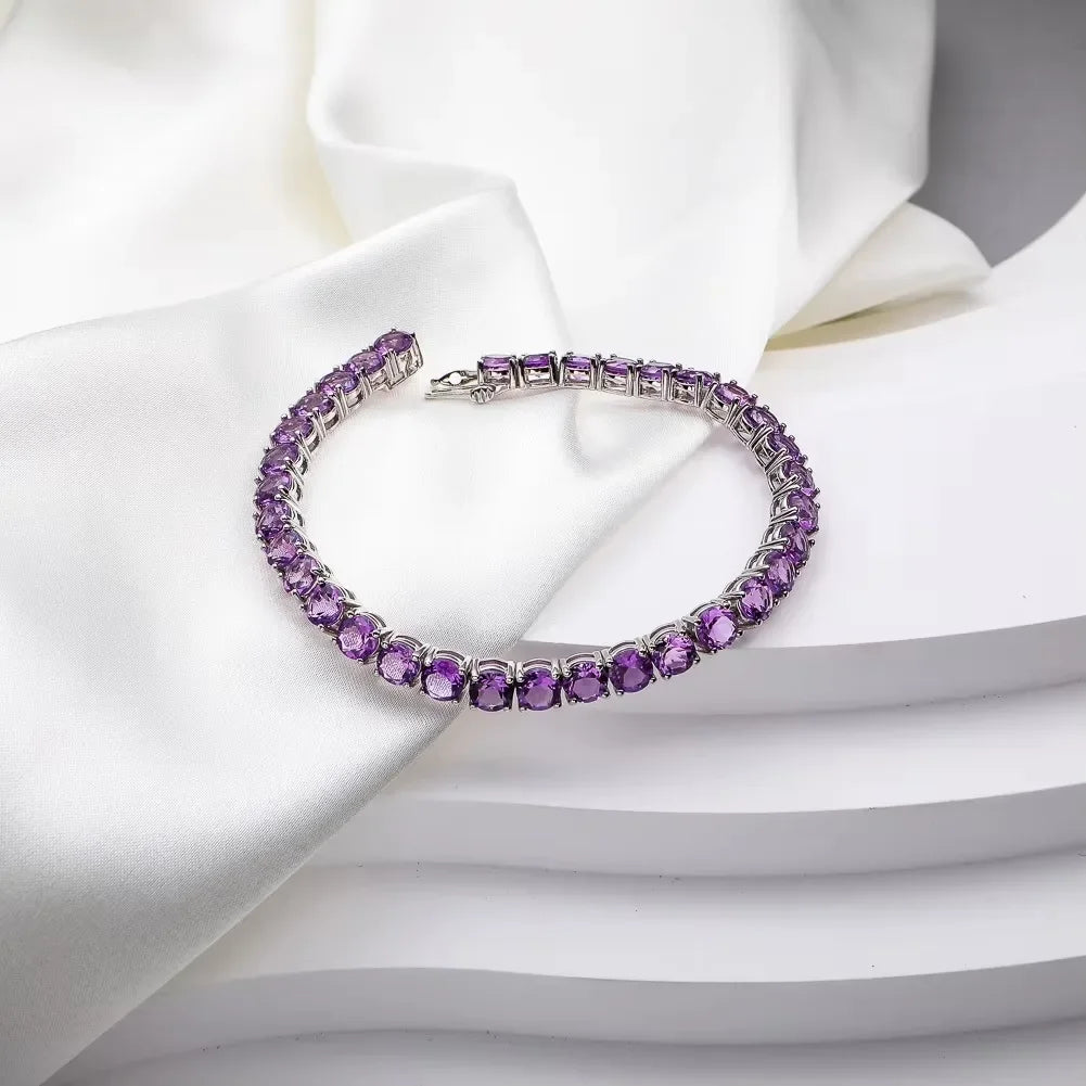 NATURAL ROUND AMETHYST RIVIERA - ENCHANTED BRACELET