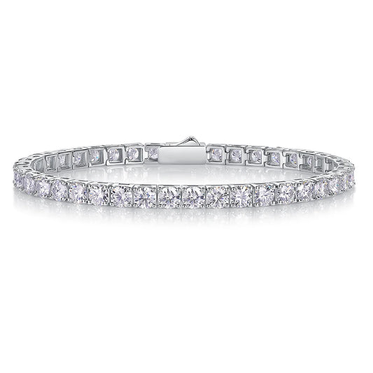 18K WHITE GOLD RIVIERA VVS1 DIAMOND MOISSANITE - INFINITE SPARK BRACELET