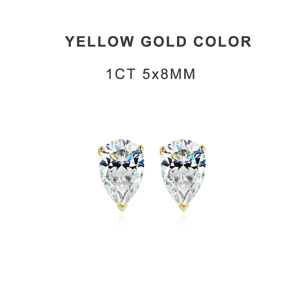 18K YELLOW GOLD PLATED VVS1 DIAMOND MOISSANITE - AURORA EARRINGS