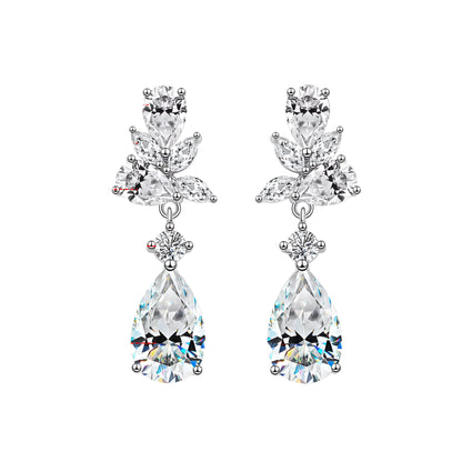 18K WHITE GOLD PLATED VVS1 DIAMOND MOISSANITE - CELESTIAL DROP EARRINGS