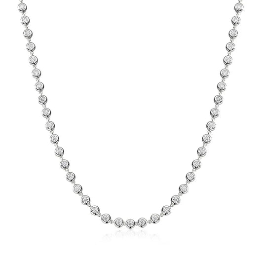 18K WHITE GOLD PLATED VVS1 DIAMOND MOISSANITE - 3MM  NECKLACE