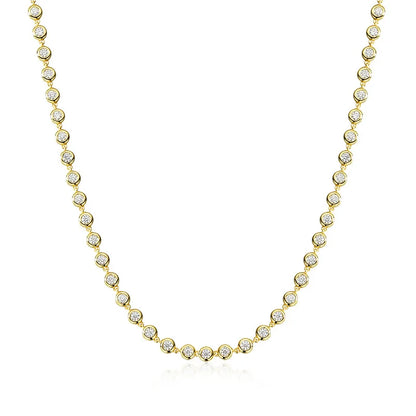 18K YELLOW GOLD PLATED VVS1 DIAMOND MOISSANITE - 3MM NECKLACE