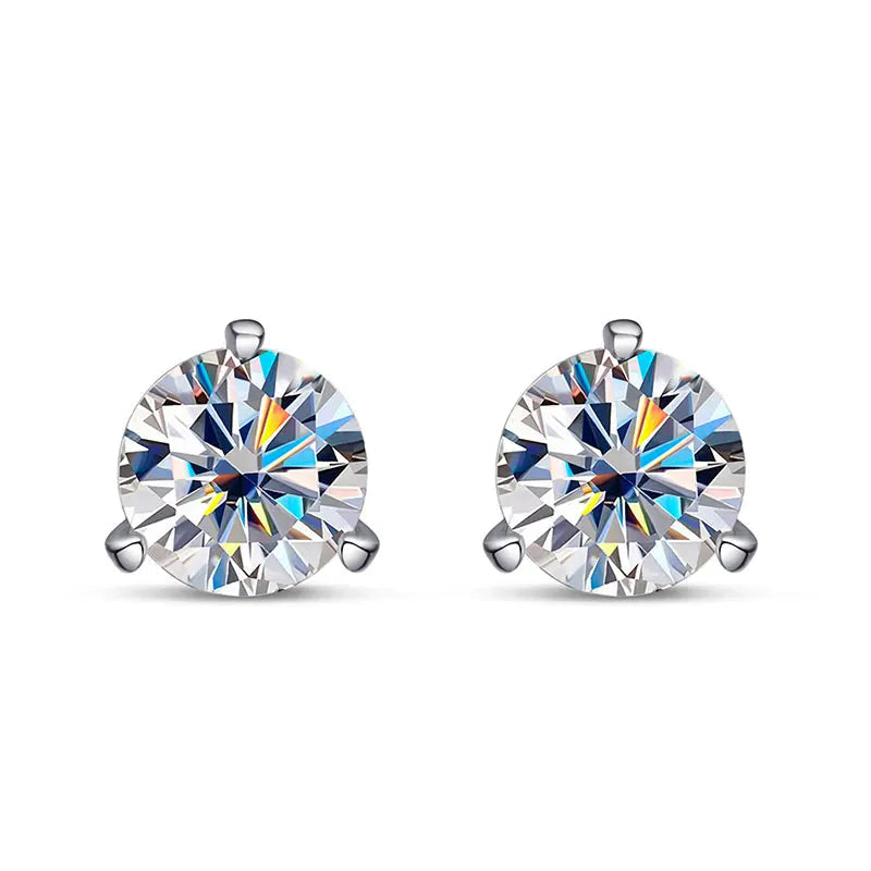 18K WHITE GOLD PLATED VVS1 DIAMOND MOISSANITE - DIAMOND EARRINGS