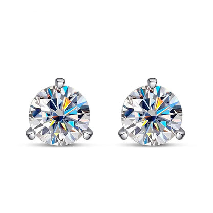 18K WHITE GOLD PLATED VVS1 DIAMOND MOISSANITE - DIAMOND EARRINGS