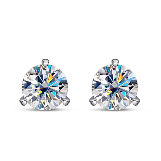 18K WHITE GOLD PLATED VVS1 DIAMOND MOISSANITE - DIAMOND EARRINGS