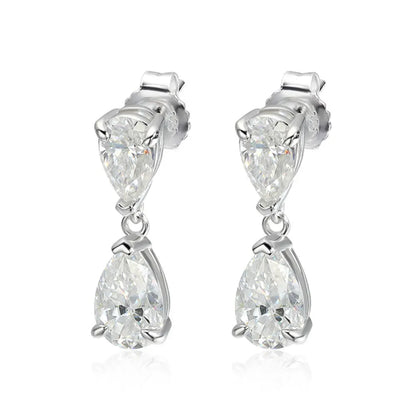 18K GOLD PLATED VVS1 DIAMOND MOISSANITE - OPULENT DROP EARRINGS