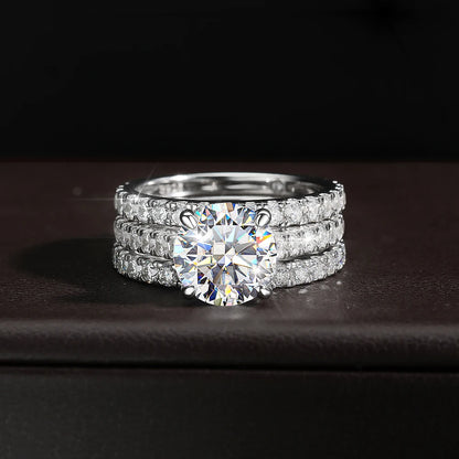 18K WHITE GOLD PLATED VVS1 DIAMOND MOISSANITE - SET RING