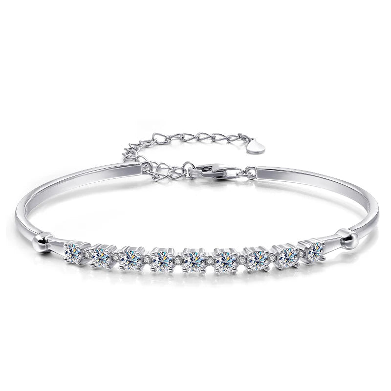 18K WHITE GOLD PLATED VVS1 DIAMOND MOISSANITE - CLASSIC GLOW BRACELET