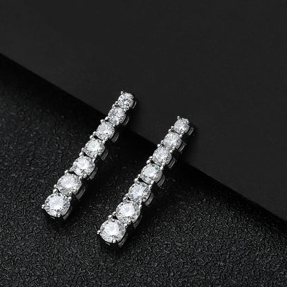 18K WHITE GOLD PLATED VVS1 DIAMOND MOISSANITE - 2.82 OPULENT EARRINGS