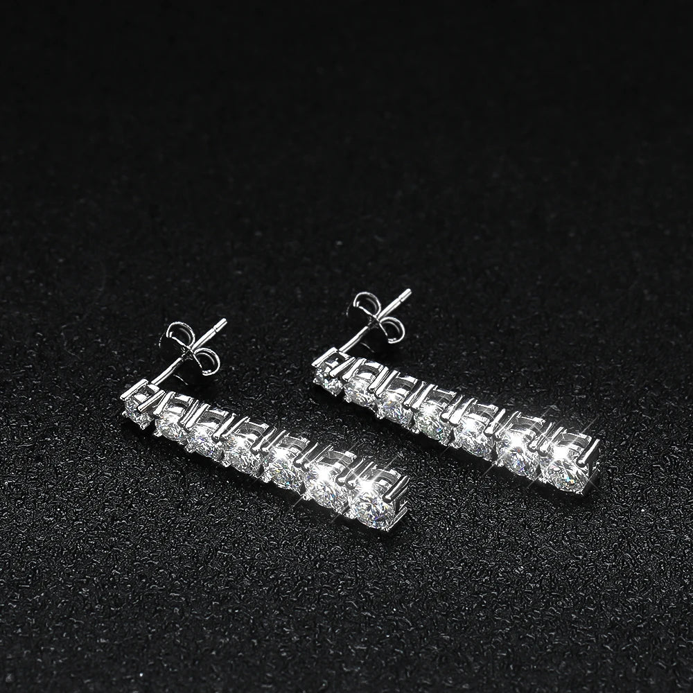 18K WHITE GOLD PLATED VVS1 DIAMOND MOISSANITE - 2.82 OPULENT EARRINGS