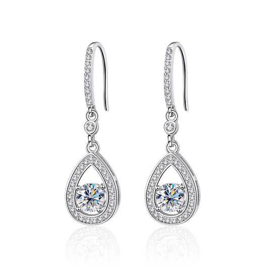 18K WHITE GOLD PLATED 0.5CT VVS1 DIAMOND MOISSANITE - FAIRY EARRINGS