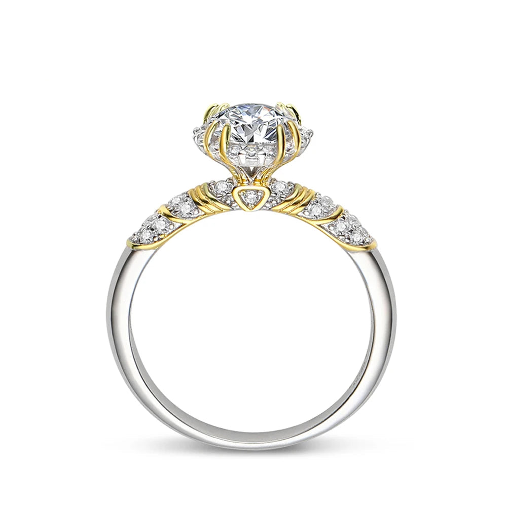 18K WHITE GOLD PLATED VVS1 DIAMOND MOISSANITE - ROYAL GLOW RING