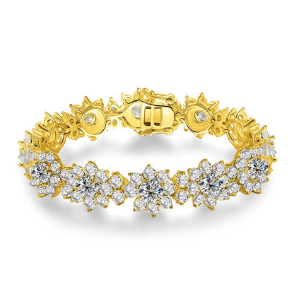 18K GOLD PLATED VVS1 DIAMOND MOISSANITE - SUNFLOWER BRACELET