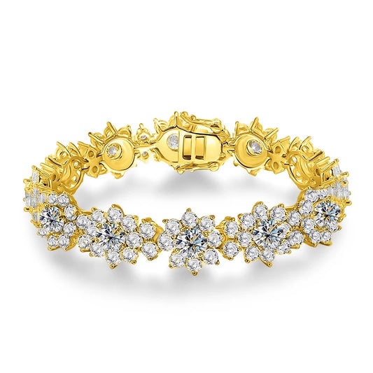 18K GOLD PLATED VVS1 DIAMOND MOISSANITE - SUNFLOWER BRACELET